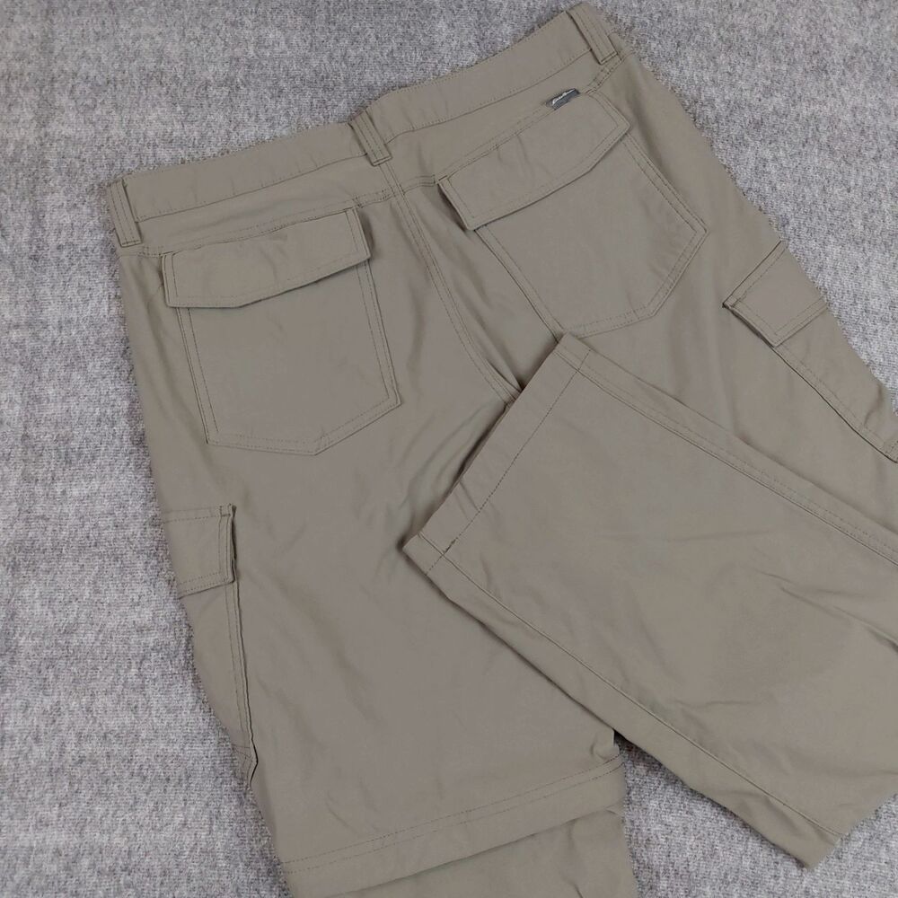 Eddie Bauer Men 34x30(Fit 34x29) Convertible Performance Pants Green Softshell